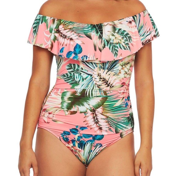 La Blanca Other - NWT $134 LA BLANCA TROPICAL RAIN CORAL ONE PIECE